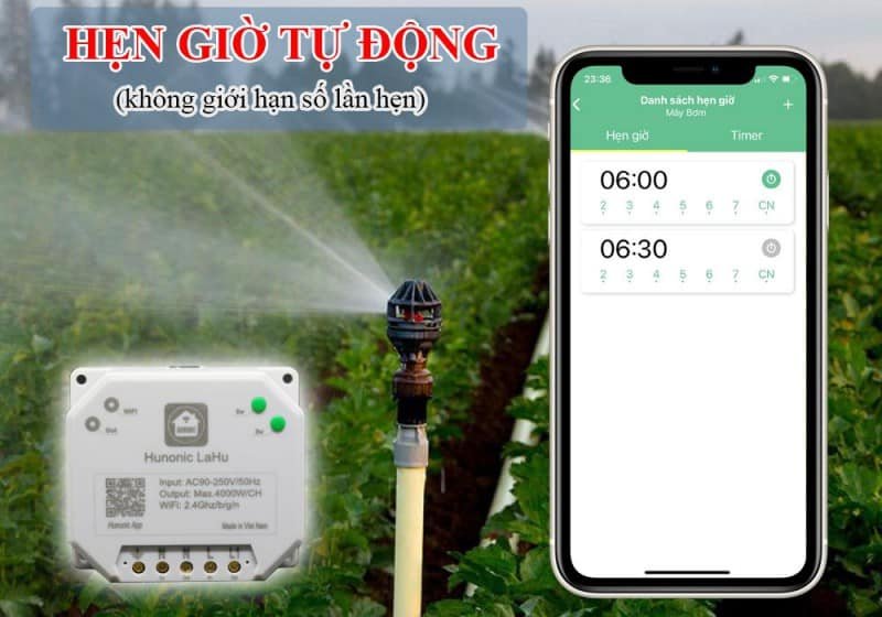 Công tắc thông minh Hunonic Lahu 2 kênh điều khiển từ xa 10 công tắc điện thông minh